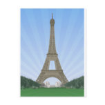 Paris: Eiffel Tower: Vector Drawing: postcards