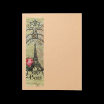 Paris Eiffel Tower Victorian Steampunk & Red Rose notepads