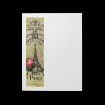 Paris Eiffel Tower Victorian Steampunk & Red Rose notepads