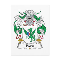 Paris Family Crest postcards by coatsofarms Paris Family Crest postcards