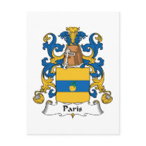 Paris Family Crest postcards by coatsofarms Paris Family Crest postcards