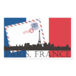 Paris Flag and Skyline Rectangular Sticker