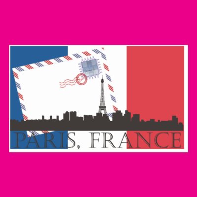 Paris Flag and Skyline Rectangular Sticker Zazzle_sticker