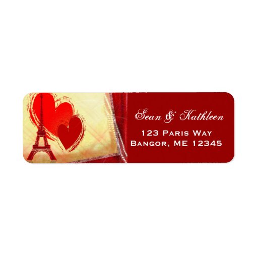Paris France amour address labels Zazzle