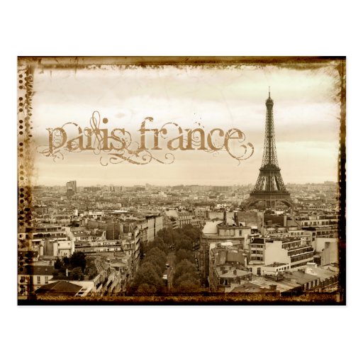 paris france vintage look post card