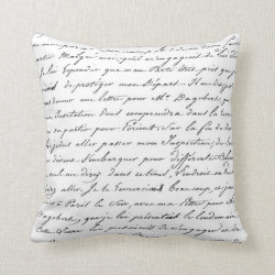 Paris French Script Chic Handwriting Pillow