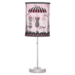 Paris Haute Couture, Eiffel Tower & Dragonfly Desk Lamp