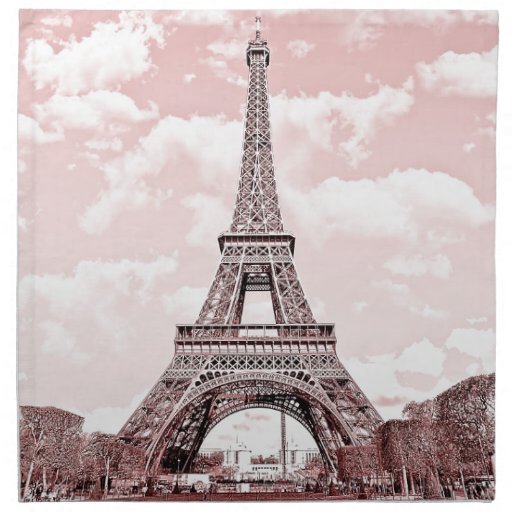 Paris in Pink Eiffel Tower Napkin Zazzle