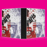 Paris in Red and Blue Dsitressed Vinyl Binders Paris in Red and Blue Dsitressed Vinyl Binders