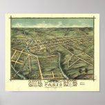 Paris Kentucky 1870 Panoramic Map Posters