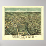 Paris Kentucky 1870 Panoramic Map posters