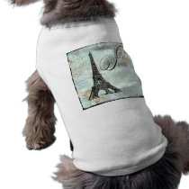 Paris La Tour Eiffel French Design Pet Tshirt
