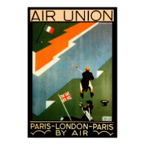 Paris - London - Paris by Air Print