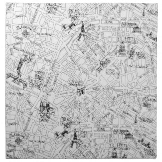 Paris Map Napkins