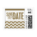 Paris Metro - Save the Date - Gold Postage Stamp