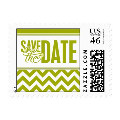 Paris Metro - Save the Date - Green Postage Stamp