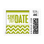 Paris Metro - Save the Date - Green Postage Stamp
