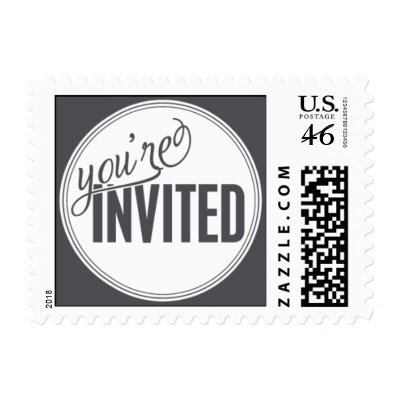 Paris Metro - You're Invited - Gray Postage Stamps