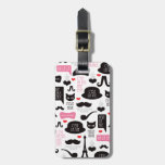 Paris mustache cat art travel tag luggage tag luggage tags