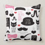 Paris mustache moustache pillow pillows