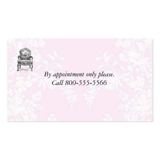 Paris Paris Elegant French Flea Market Chair Business Card Templates (back side)