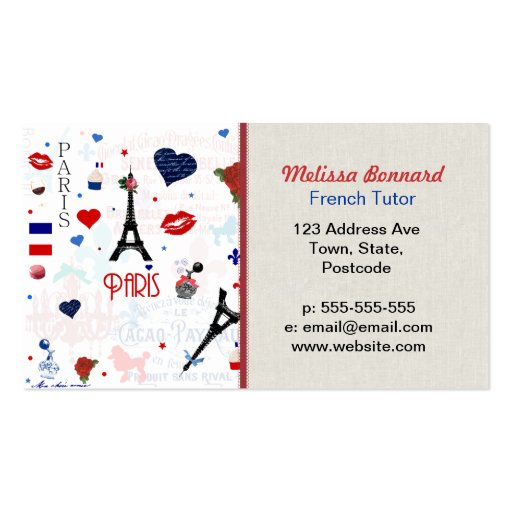 Paris pattern with Eiffel Tower Business Card
