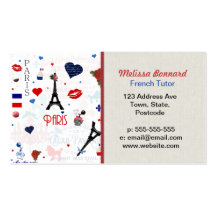 Paris pattern with Eiffel Tower Business Card