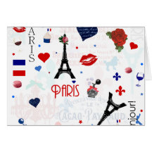 Paris pattern with Eiffel Tower Cards