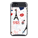 Paris pattern with Eiffel Tower iPhone 5 Cases