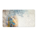 Paris peacock collage custom shipping labels