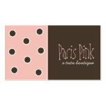 Paris Pink and Brown Polka Dot Business Card business cards