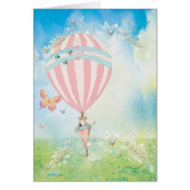 Paris Pink Stripe Ballon d'aire cards