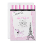 Paris Poodle 5x7 Pink Birthday Invitation