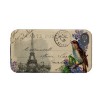 Paris Postcard Bird on Lilacs Case