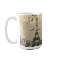 Paris Postcard Bird on Lilacs Mug