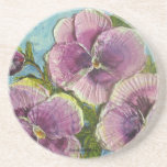 Paris' Purple Pansies Coaster