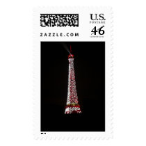 Paris red Eiffel Tower postage