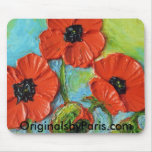 poppy, red, flowers, impressionist, contemporary,