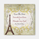 Paris Romantic Vintage Save The Date Fridge Magnets