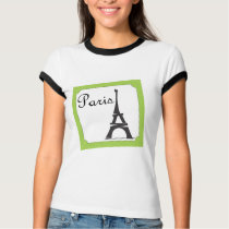 Paris Stamp Green t-shirts by trennea Paris Stamp Green t-shirts