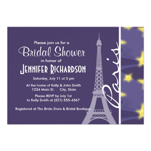 Paris Starry Night; Eiffel Tower Custom Announcement