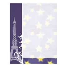 Paris Starry Night; Eiffel Tower Letterhead