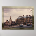 Paris Street  Poster with frame.