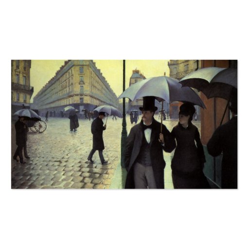 Paris Street, Rainy Day by Gustave Caillebotte Business Card Templates (back side)