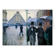 Paris Street Rainy Day by Gustave Caillebotte Card