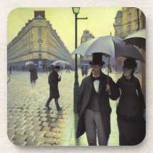 Paris Street, Rainy Day by Gustave Caillebotte Beverage Coaster