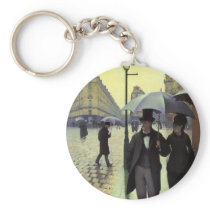 Paris Street, Rainy Day by Gustave Caillebotte Keychains