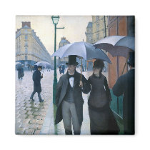 Paris Street Rainy Day by Gustave Caillebotte Magnet