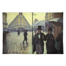 Paris Street, Rainy Day by Gustave Caillebotte Placemats