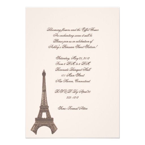 Paris Sweet Sixteen Invitations